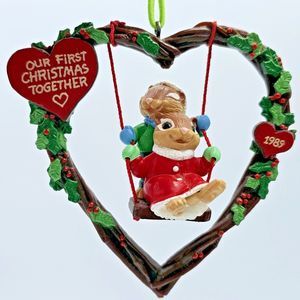 Hallmark Ornament Vintage 1st Christmas Together First Chipmunk Squirrel Heart